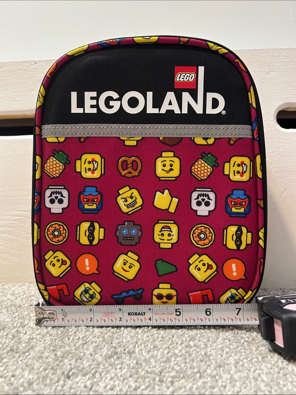 LEGOLAND magenta insulated lunch bag  with zipper closure